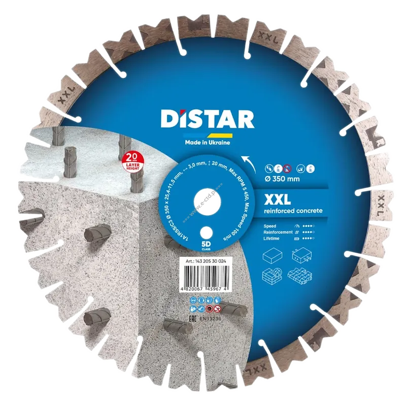 DISTAR 1A1RSS/C3-H XXL CBK20 tarcza do betonu lekko zbrojonego 350mm