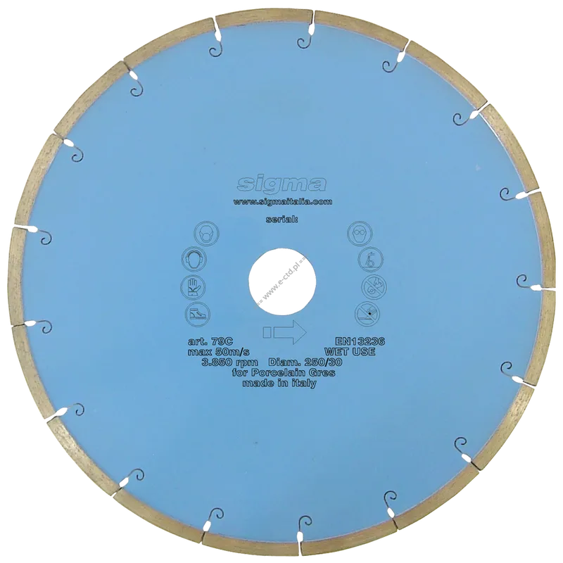Sigma art.79C tarcza diamentowa do gresu i dektonu 250mm FINE FINITURA