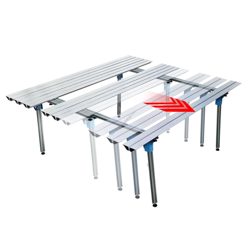 SIGMA 63G aluminiowy stół roboczy rozsuwany 180x 95/176 cm